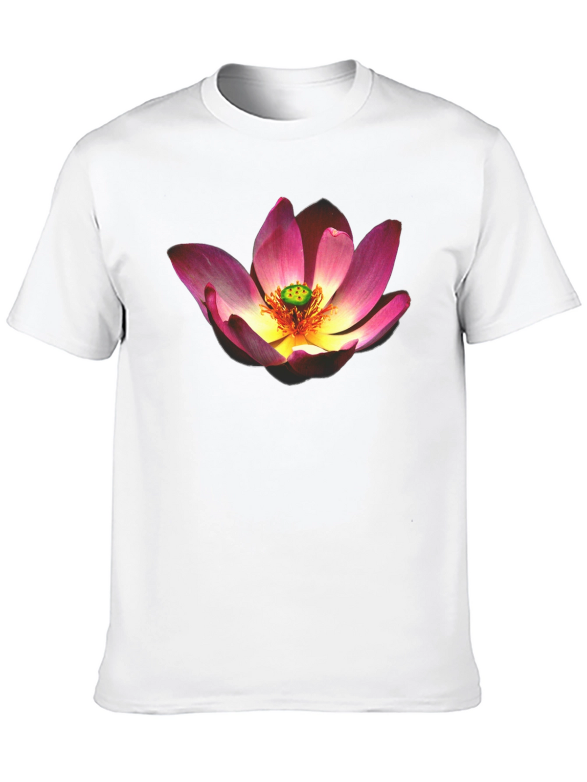 Lotus Flower Graphic Black T-Shirt