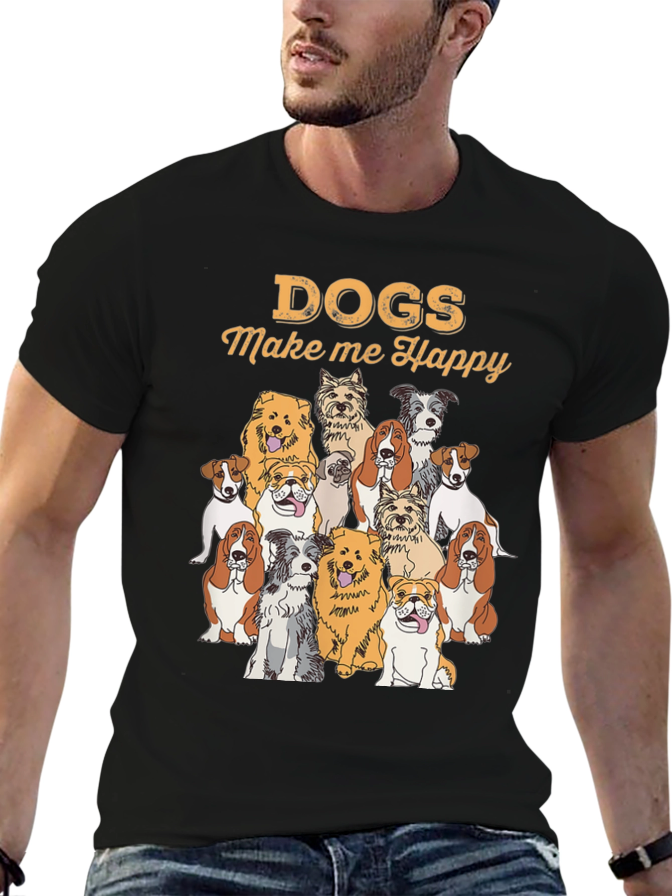 Dogs Make Me Happy T-Shirt