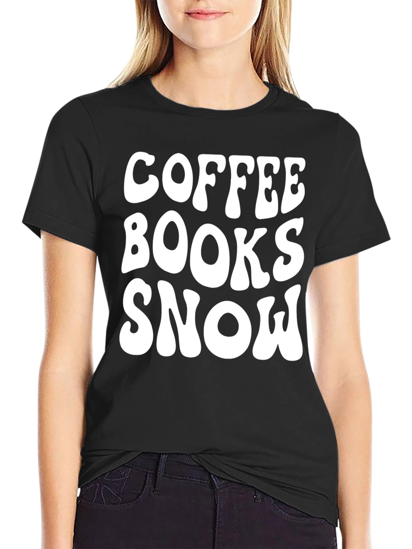 Coffee Books Snow T-Shirt