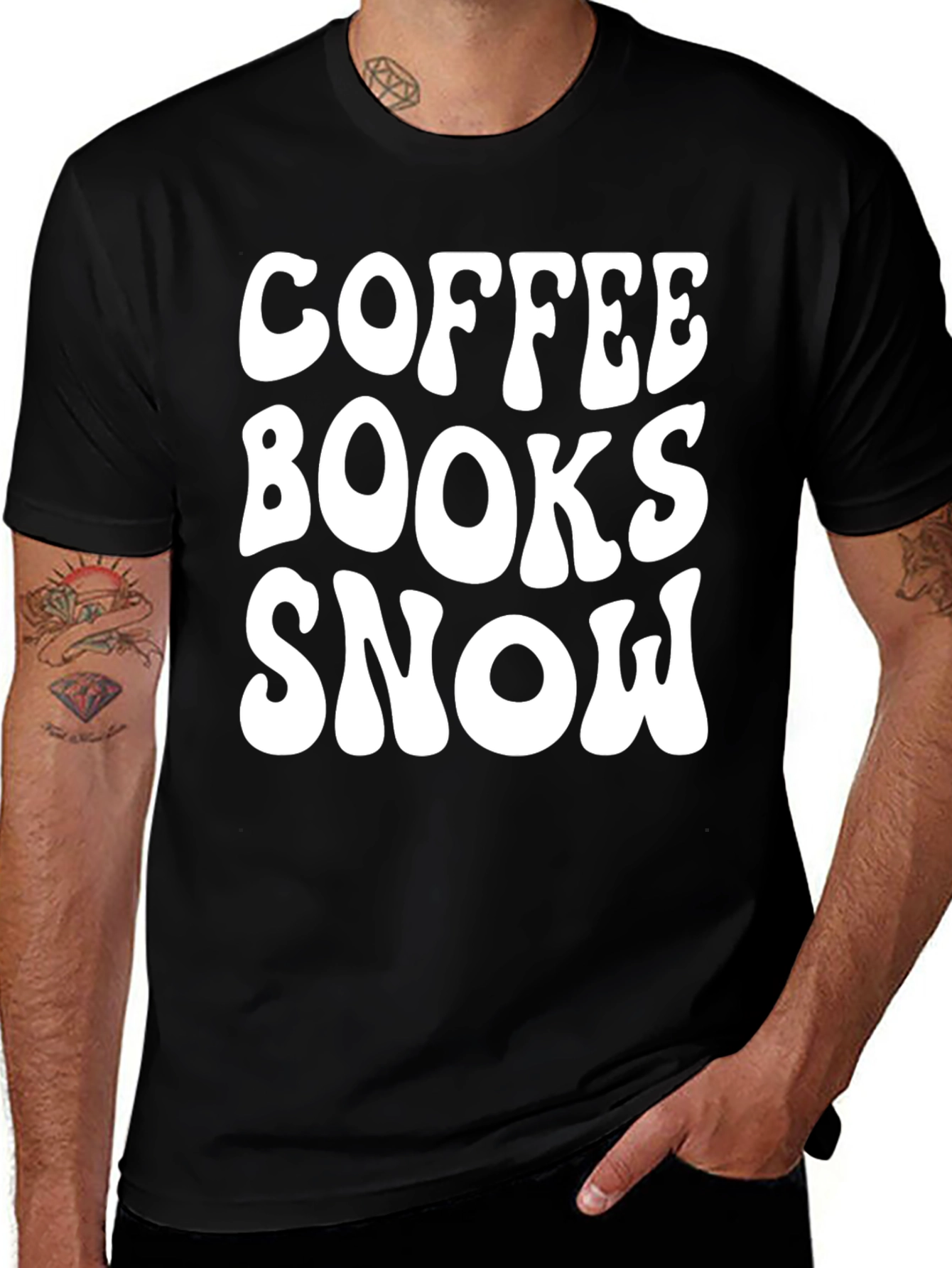 Coffee Books Snow T-Shirt
