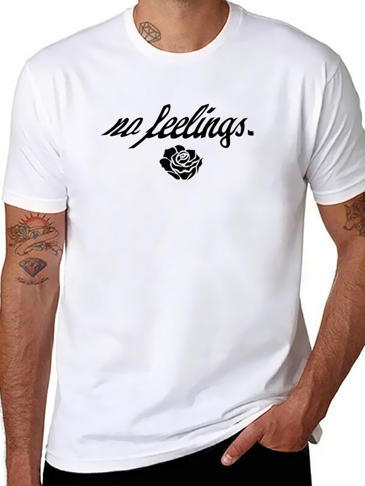 No Feelings Rose Graphic T-Shirt
