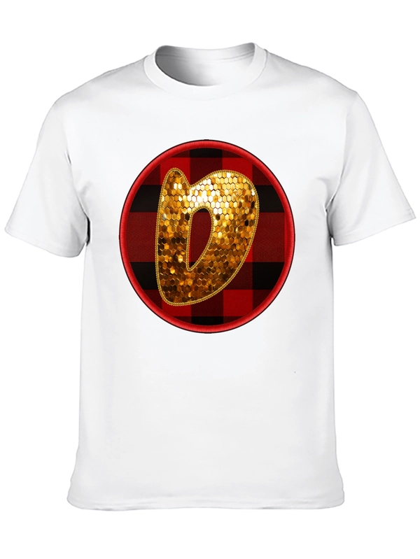 Plaid Circle Letter O Graphic Tee