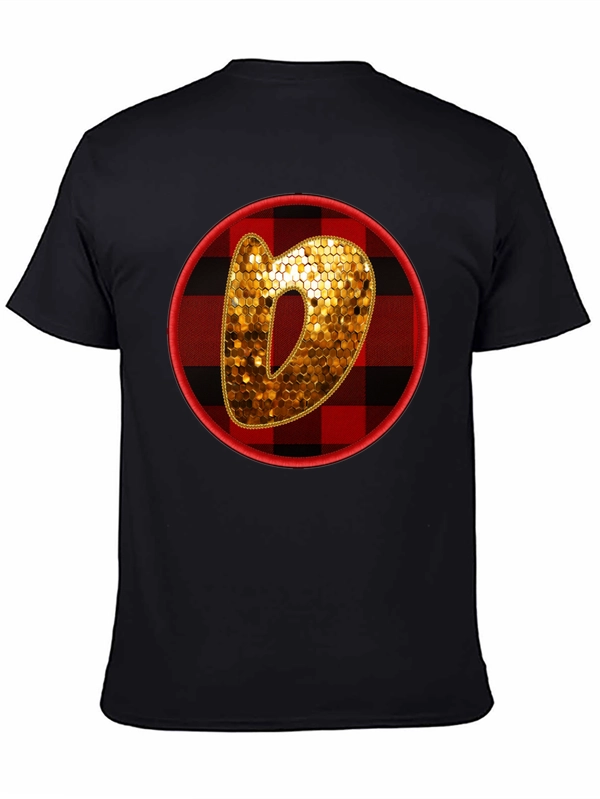 Plaid Circle Letter O Graphic Tee