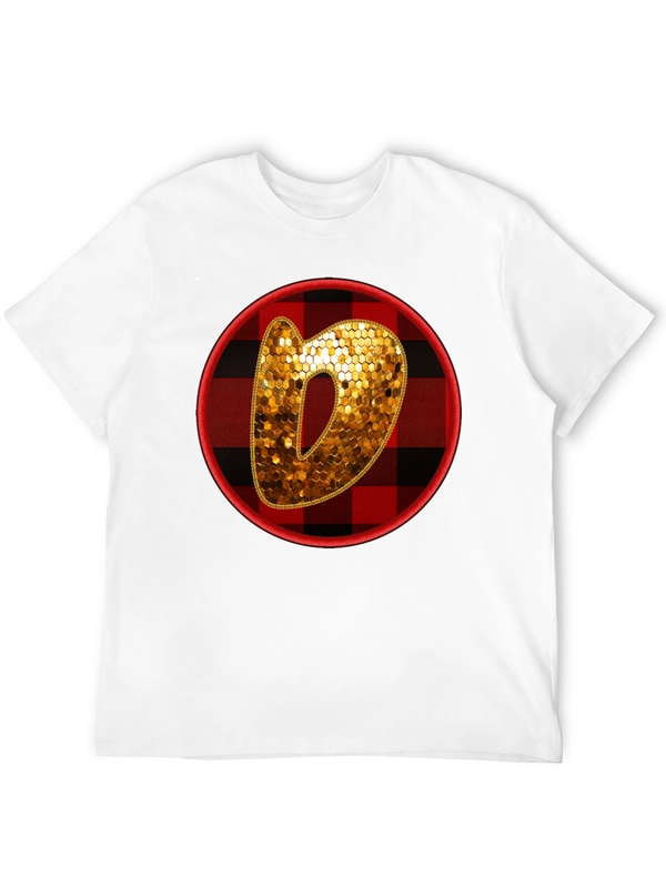 Plaid Circle Letter O Graphic Tee