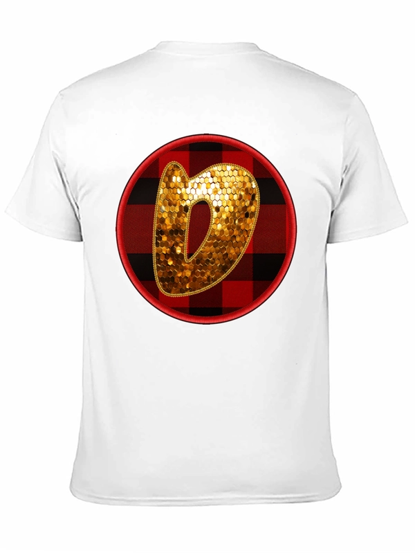 Plaid Circle Letter O Graphic Tee