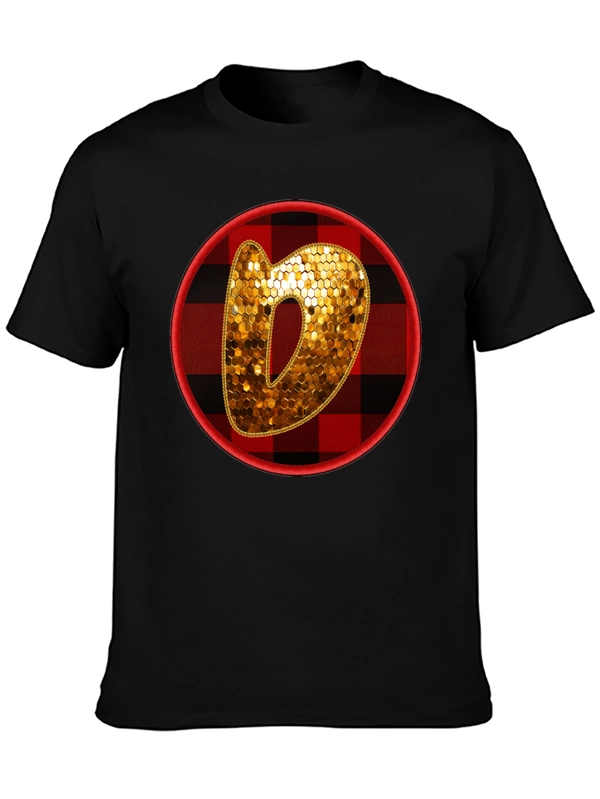 Plaid Circle Letter O Graphic Tee
