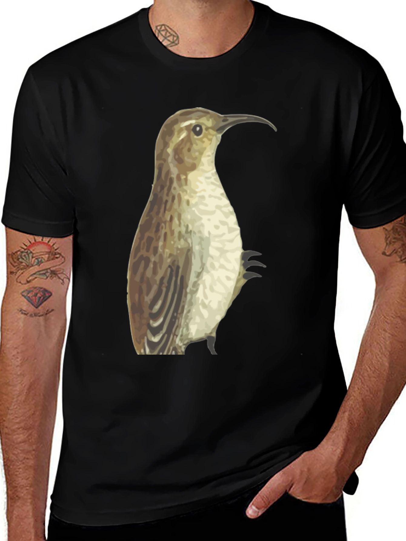 Bird Graphic Black T-Shirt