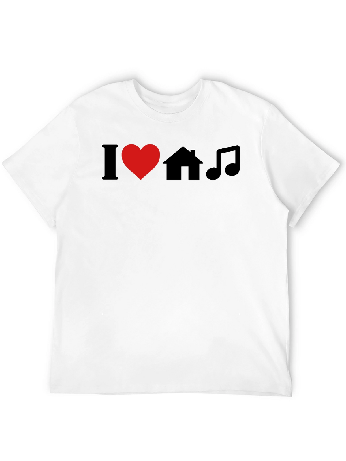 I Love House Music Black Graphic T-Shirt