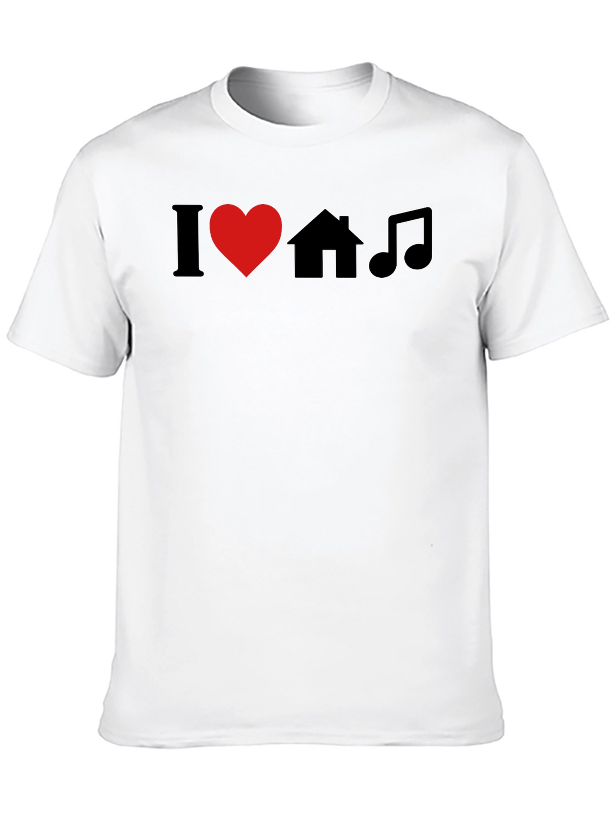 I Love House Music Black Graphic T-Shirt
