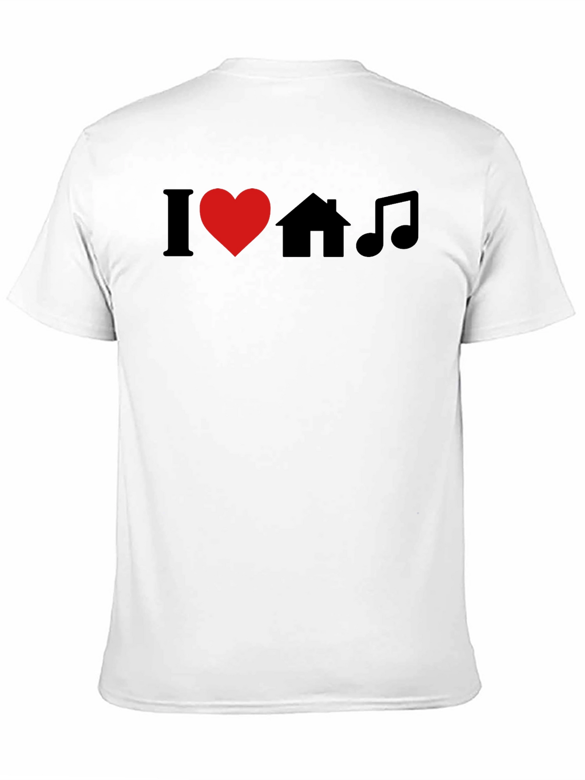 I Love House Music Black Graphic T-Shirt