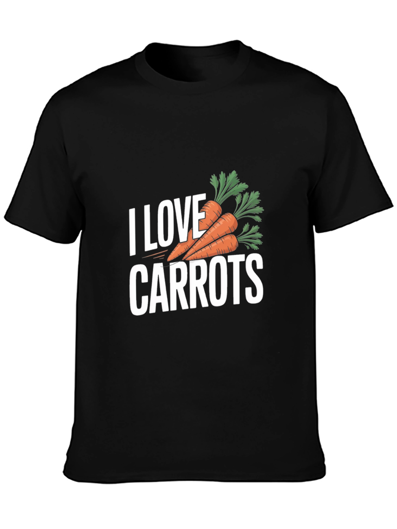 I Love Carrots T-Shirt - Black Carrot Lover Tee