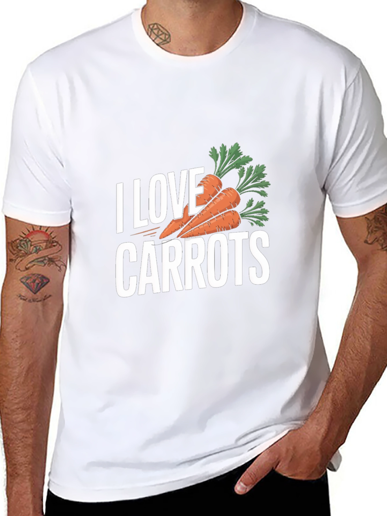 I Love Carrots T-Shirt - Black Carrot Lover Tee