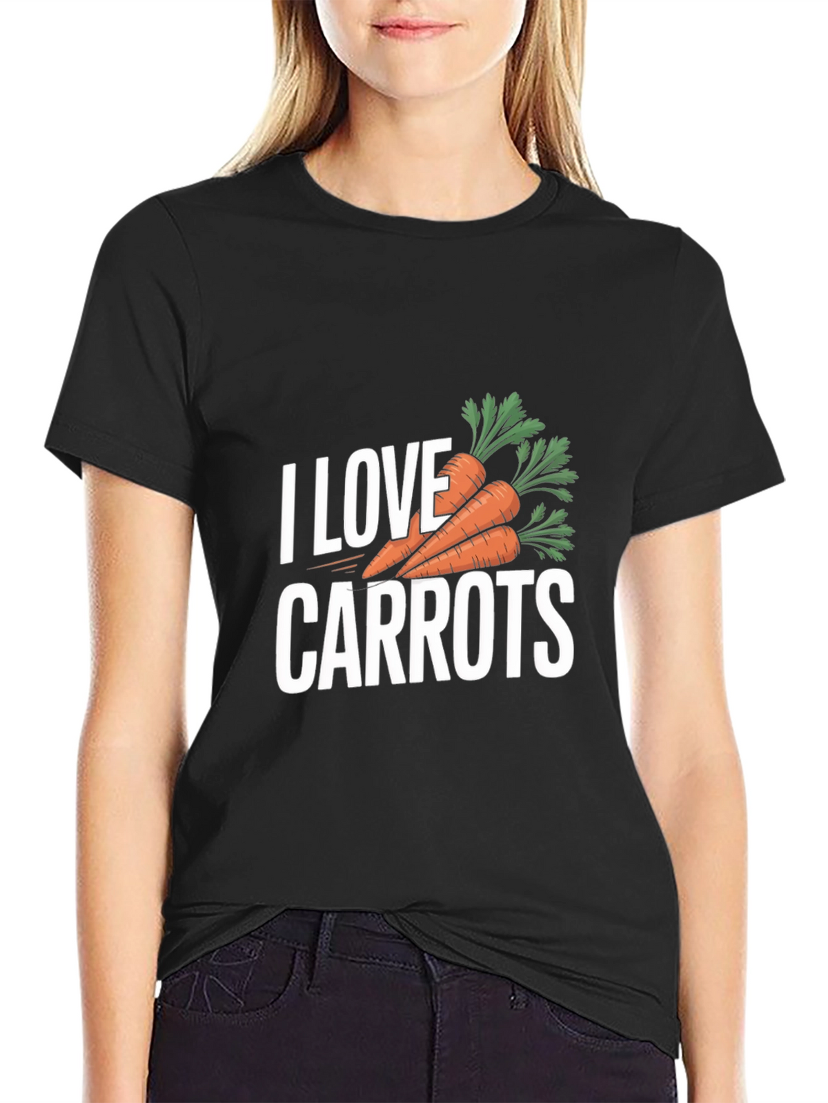 I Love Carrots T-Shirt - Black Carrot Lover Tee