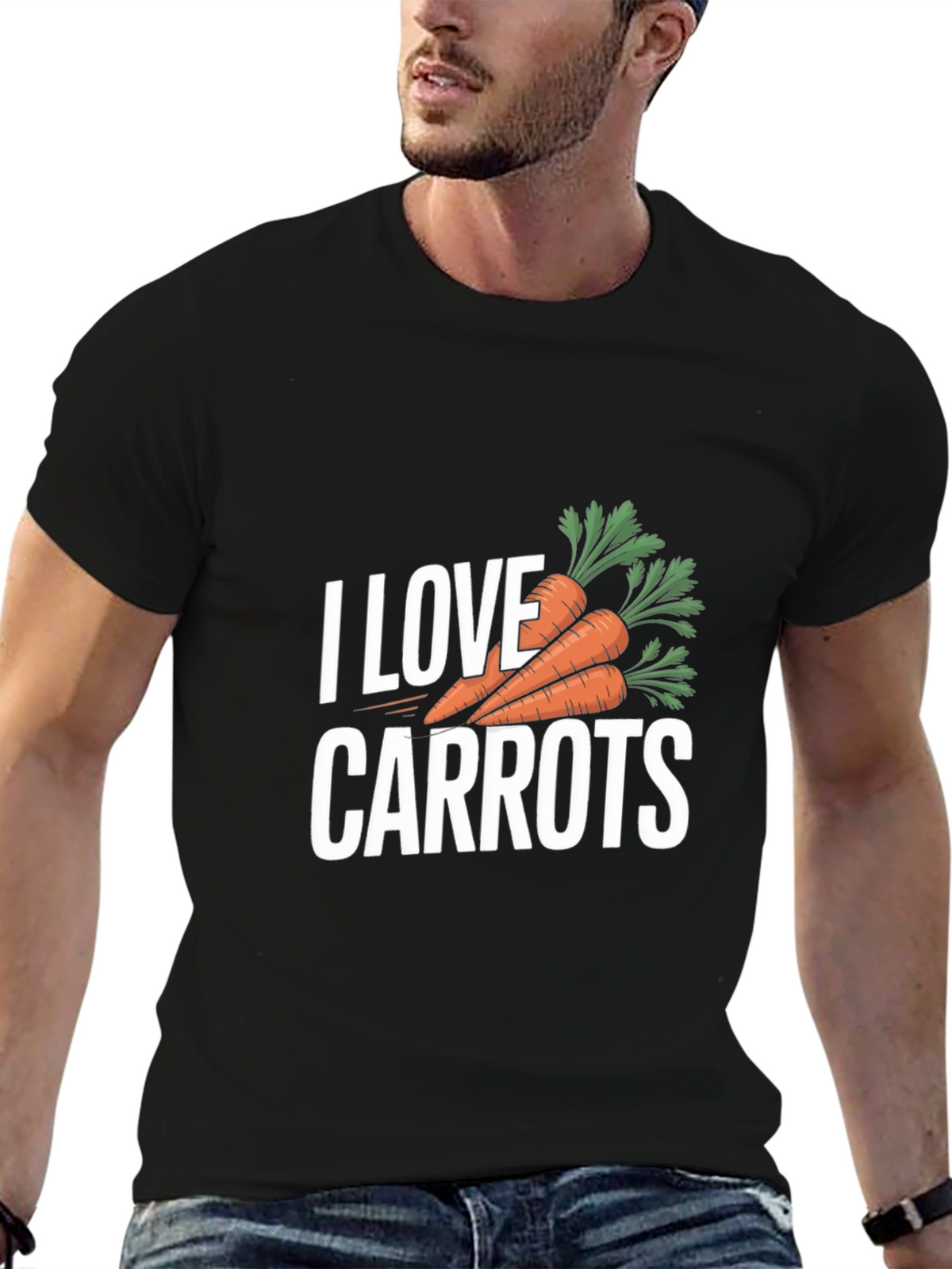 I Love Carrots T-Shirt - Black Carrot Lover Tee