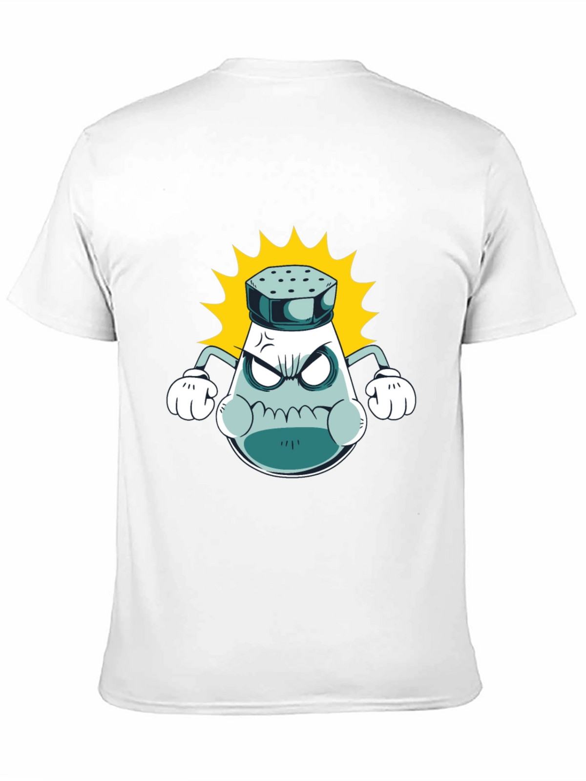 Angry Salt Shaker Graphic Tee - Black Cotton T-Shirt