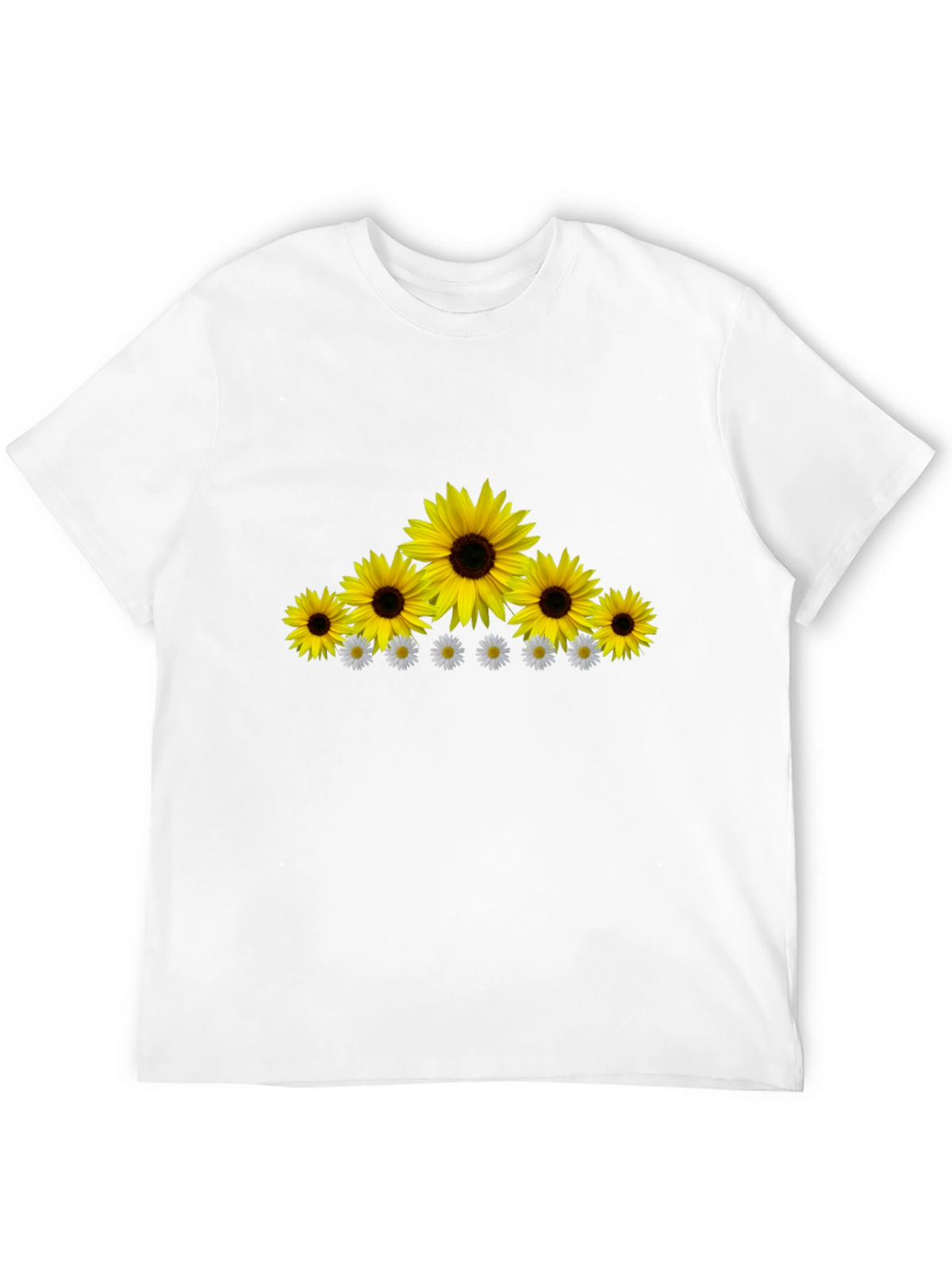 Sunflower & Daisy Graphic Tee - Black Cotton Blend
