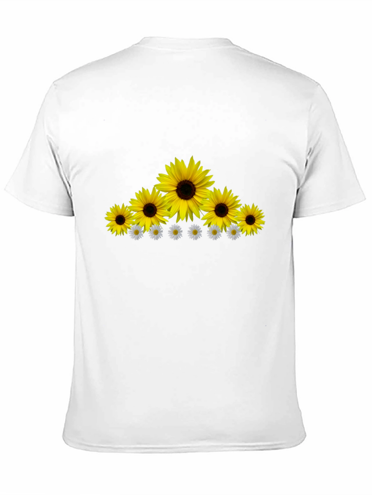 Sunflower & Daisy Graphic Tee - Black Cotton Blend