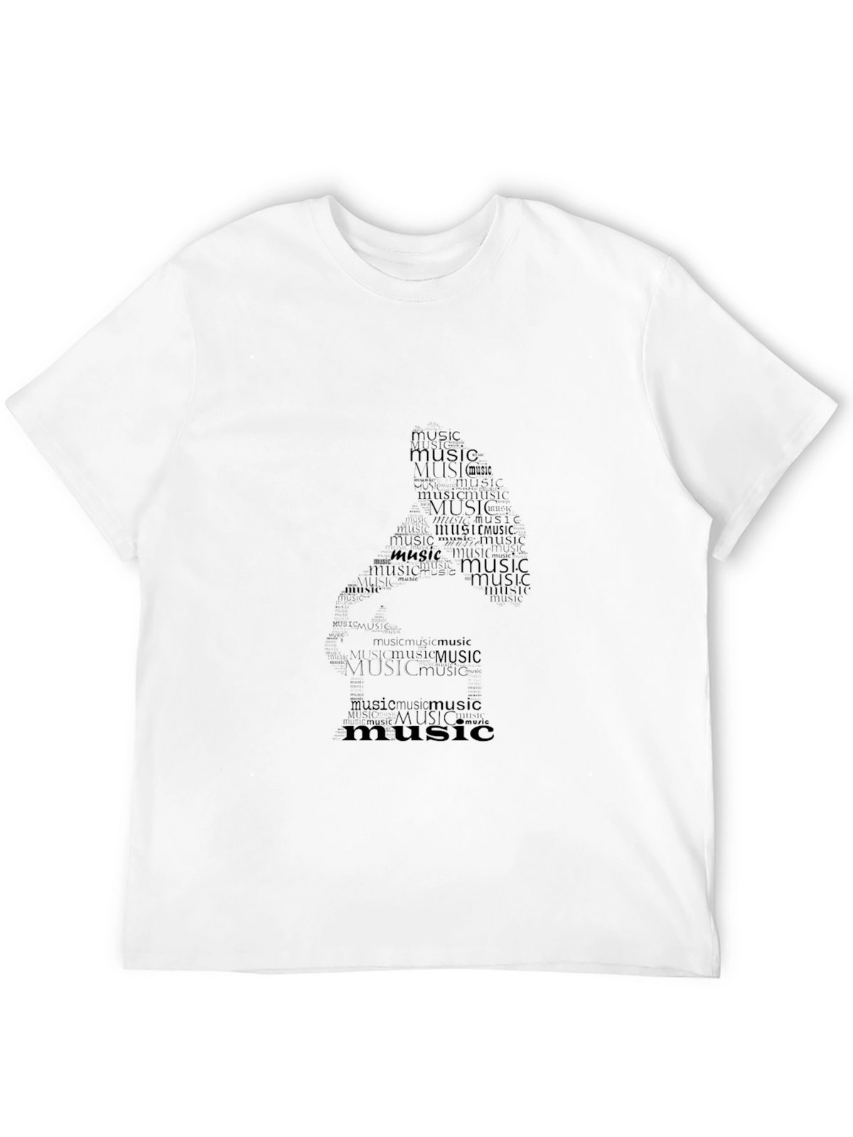 Music Word Art T-Shirt - Black Graphic Tee