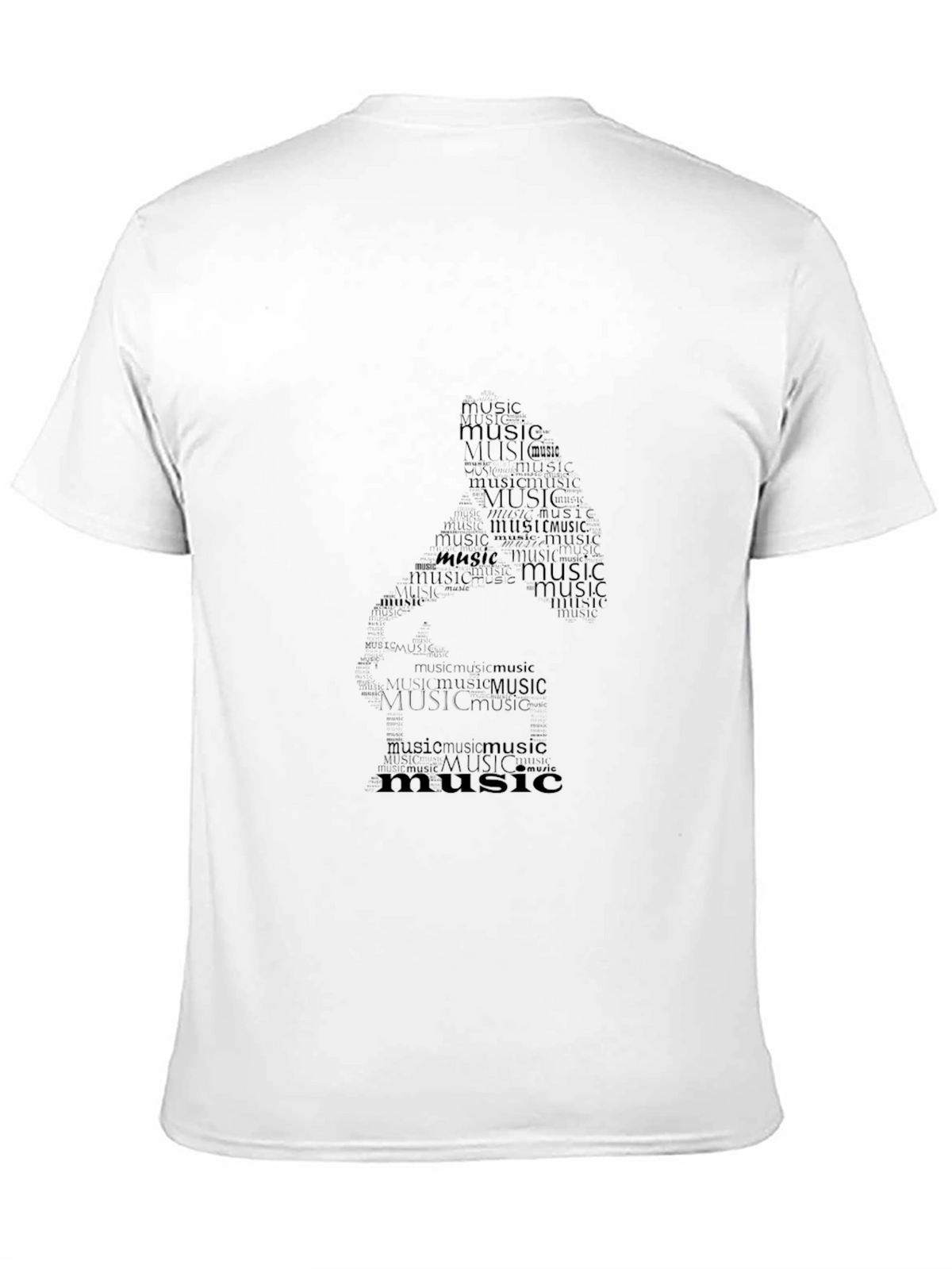 Music Word Art T-Shirt - Black Graphic Tee