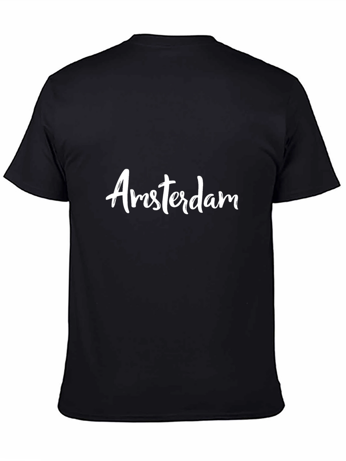 Amsterdam Script T-Shirt - Soft Black Cotton