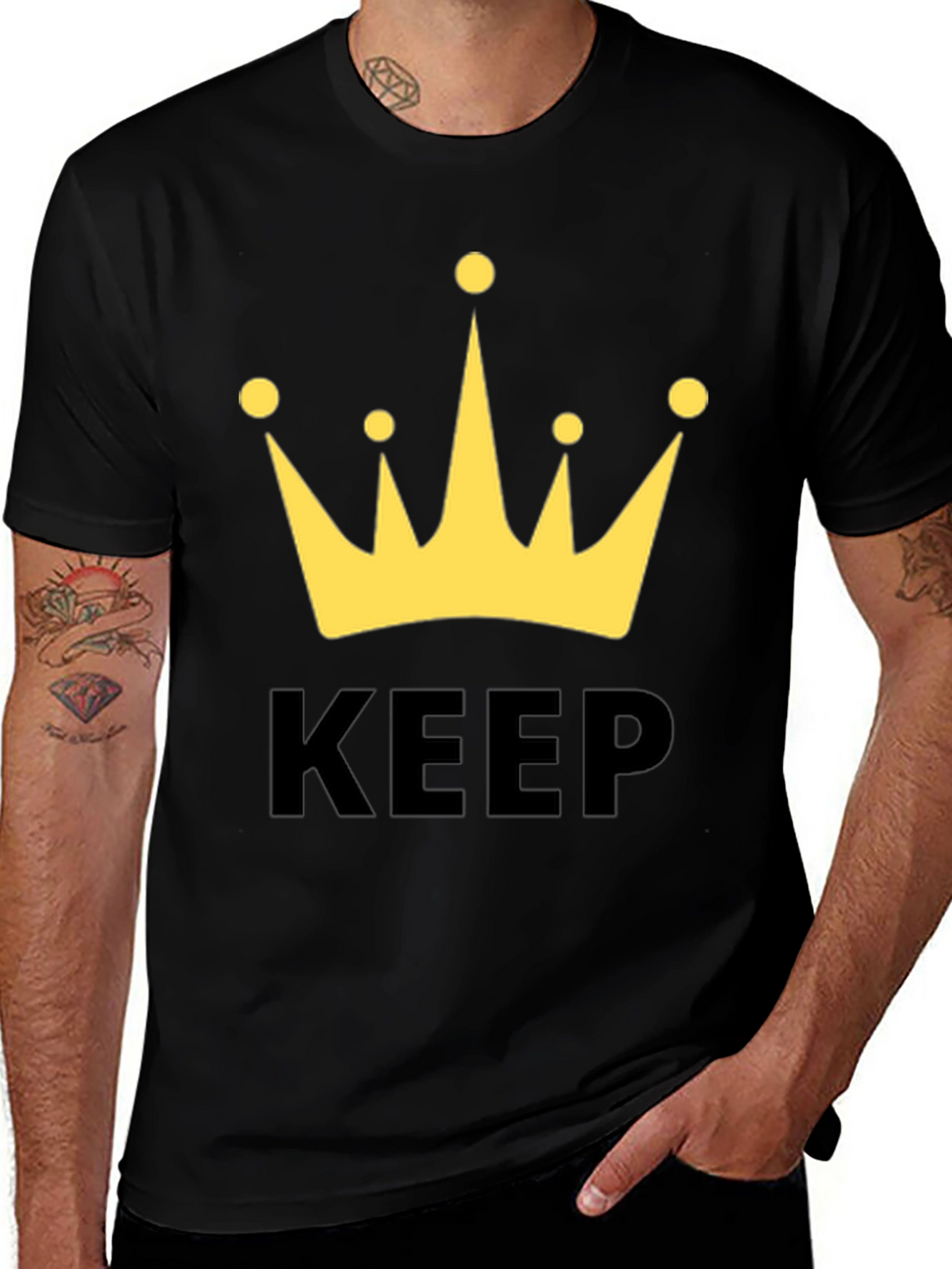 Keep Calm Crown T-Shirt - Black Graphic Tee