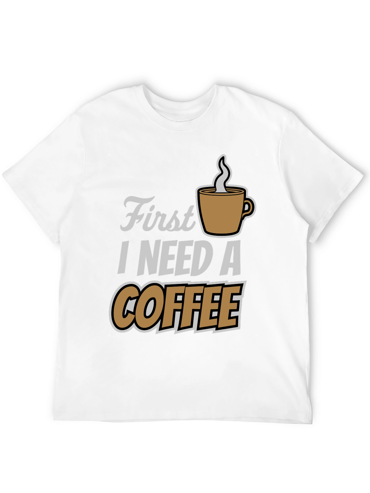 First I Need Coffee Graphic Tee - Black