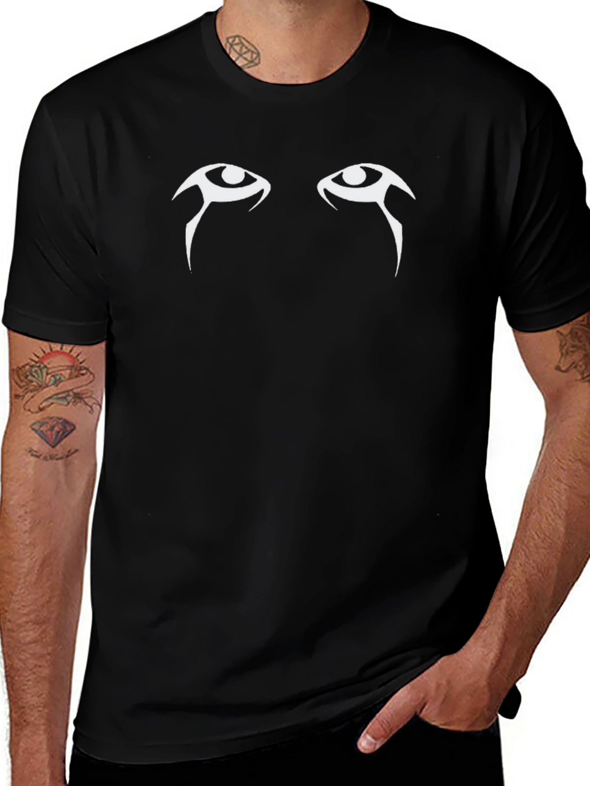 Mystic Eyes Graphic Tee - Black Cotton T-Shirt