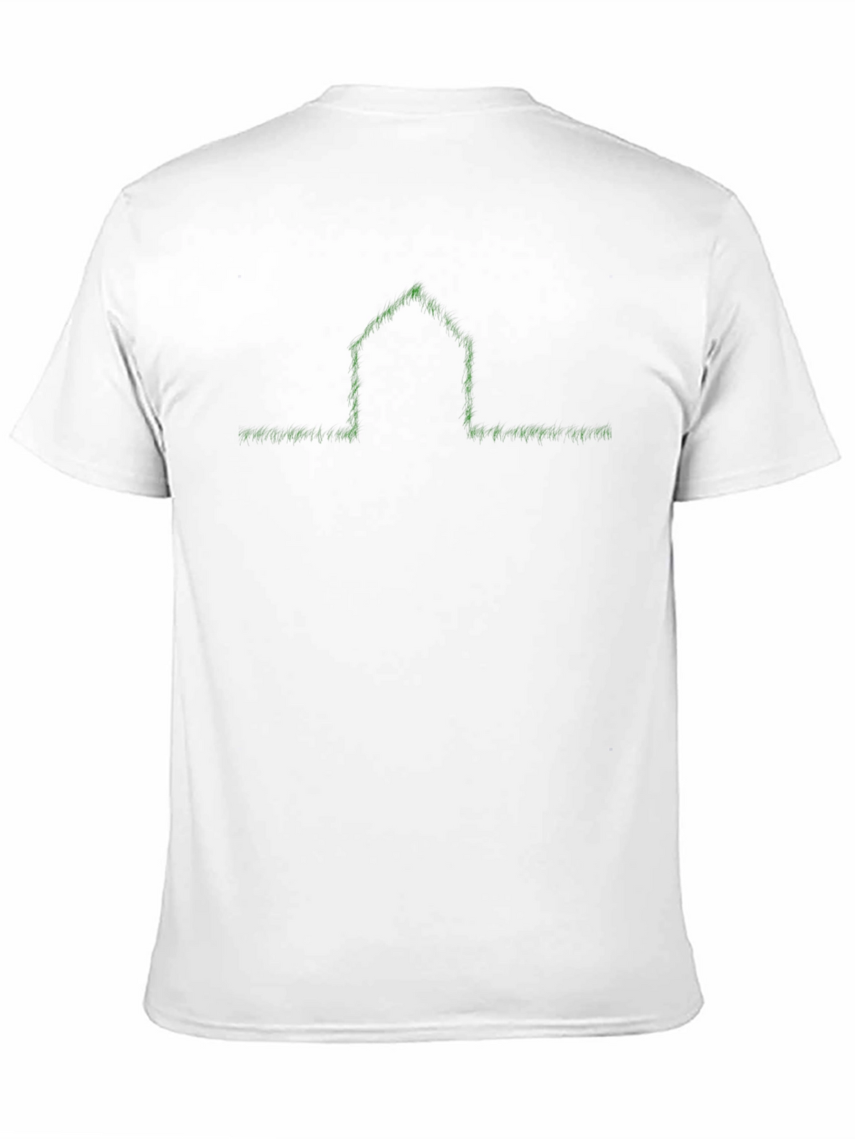 Green Grass House Graphic Black T-Shirt