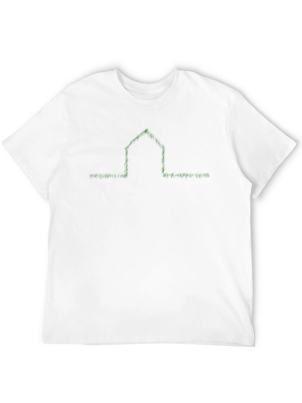 Green Grass House Graphic Black T-Shirt
