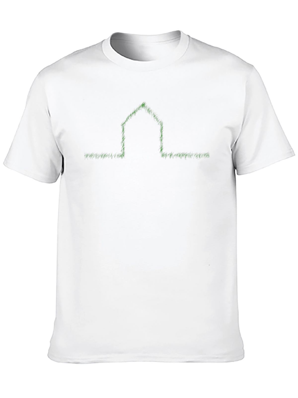 Green Grass House Graphic Black T-Shirt