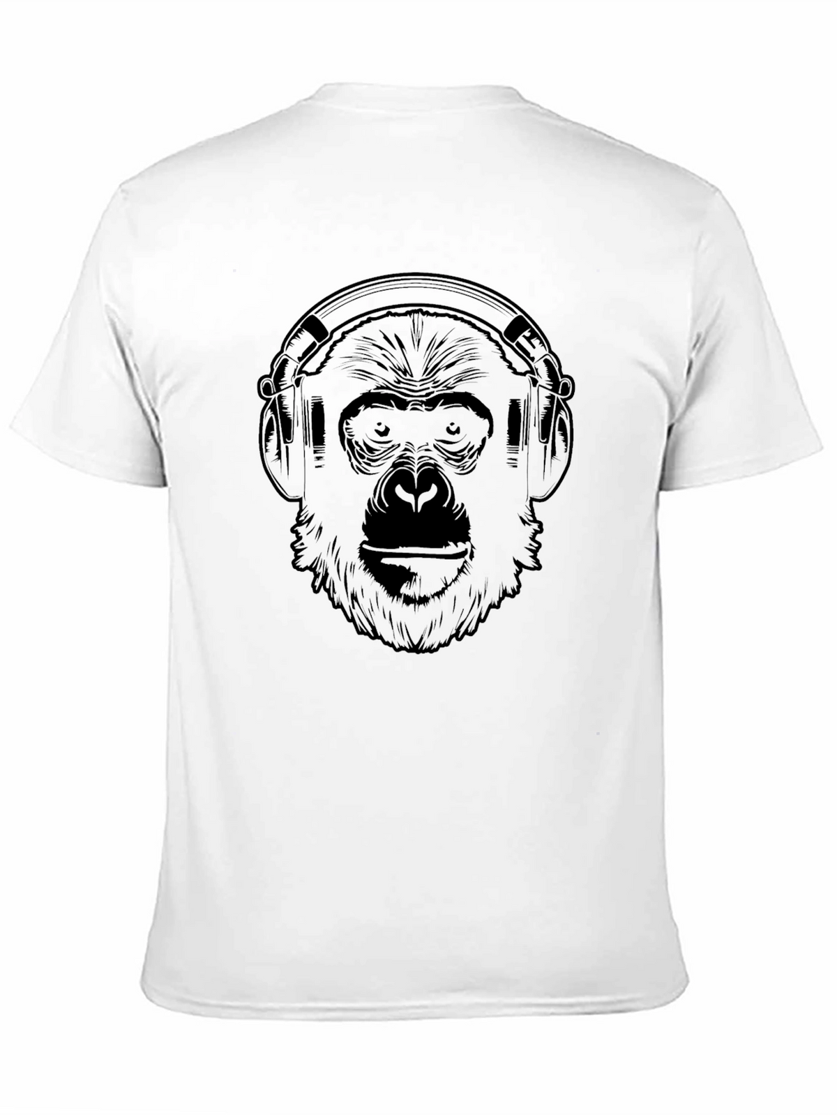 Monkey Headphones Black T-Shirt