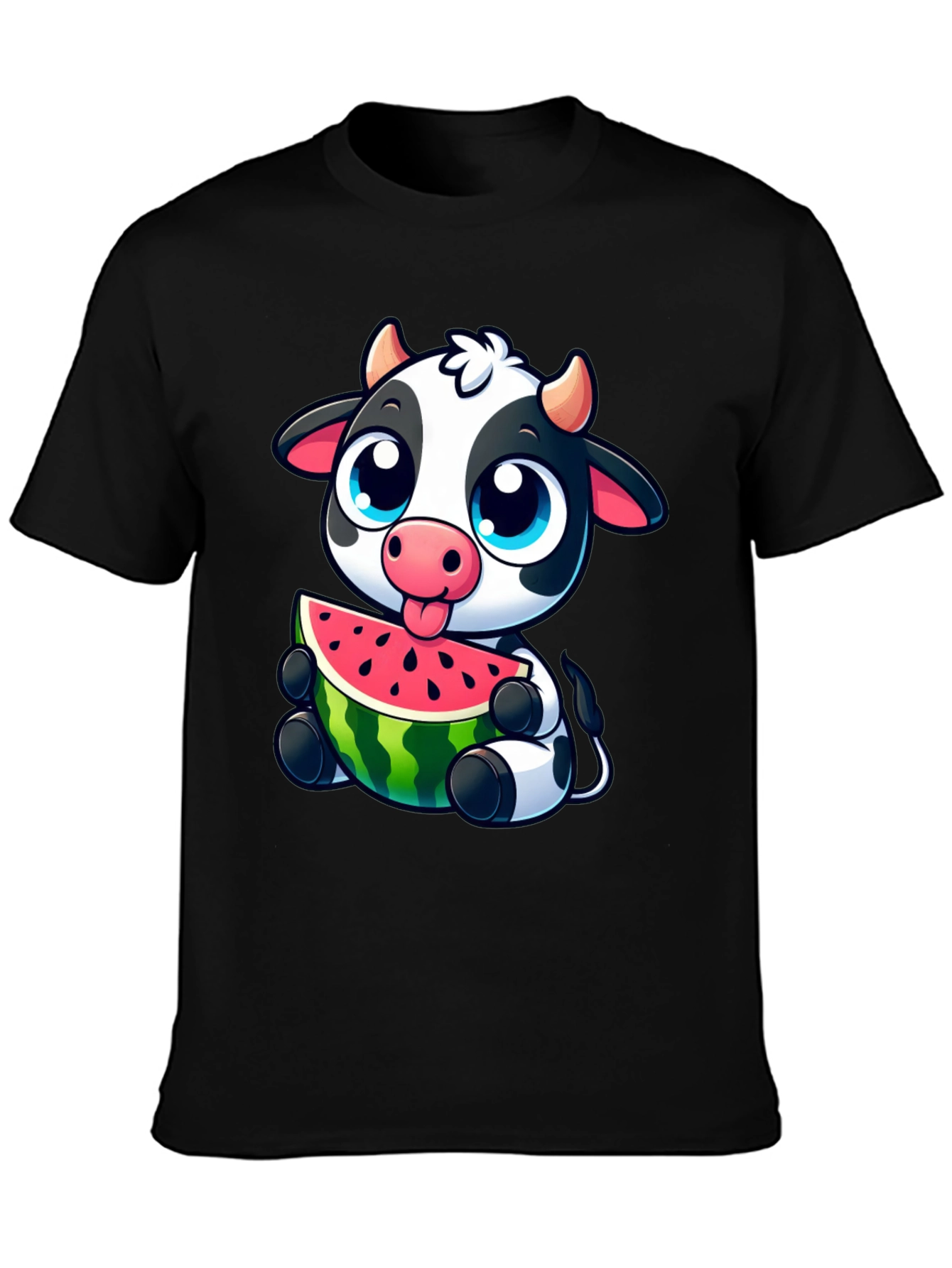 Cute Cow Watermelon Graphic Tee