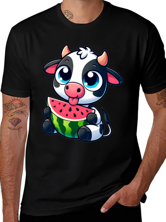 Cute Cow Watermelon Graphic Tee