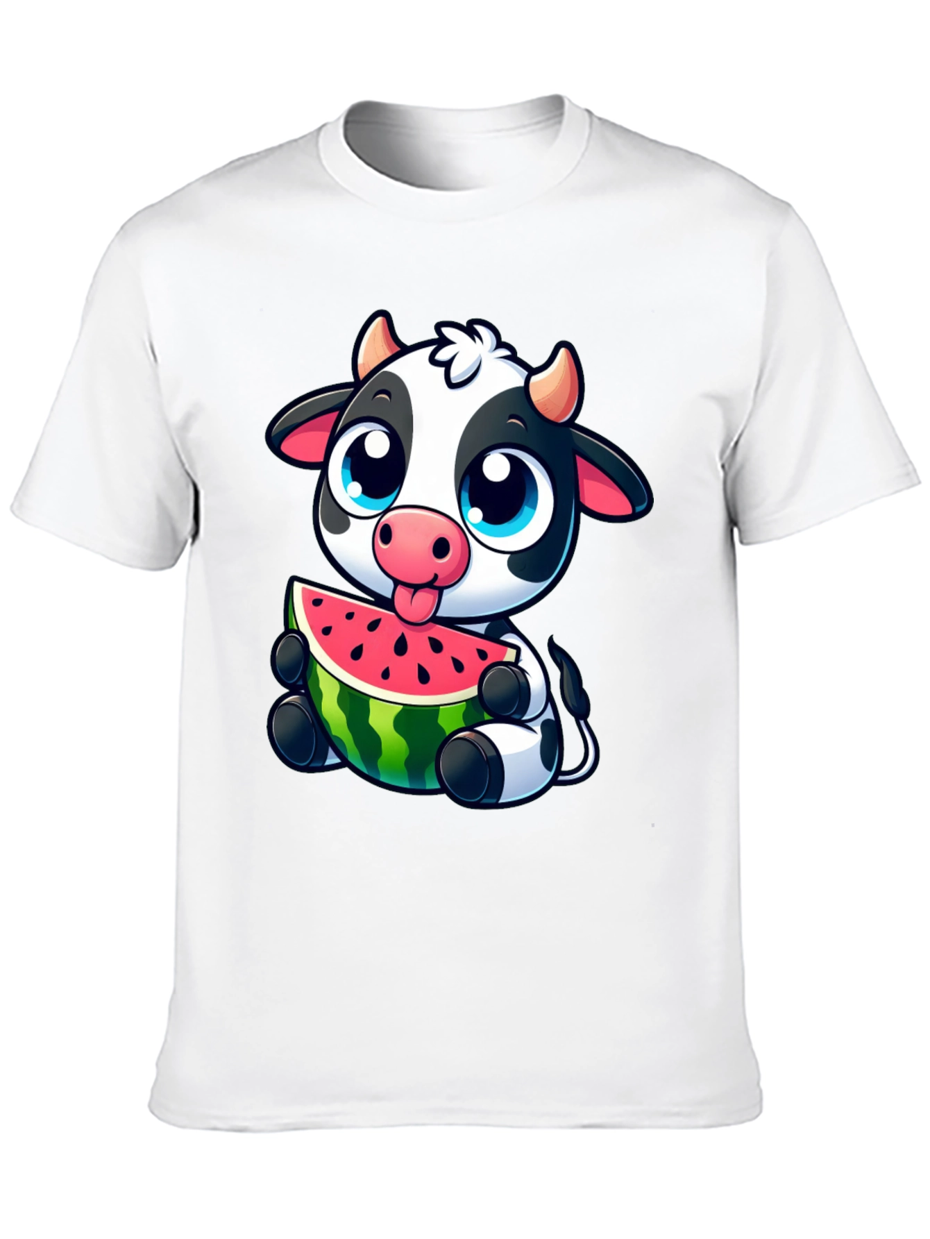 Cute Cow Watermelon Graphic Tee