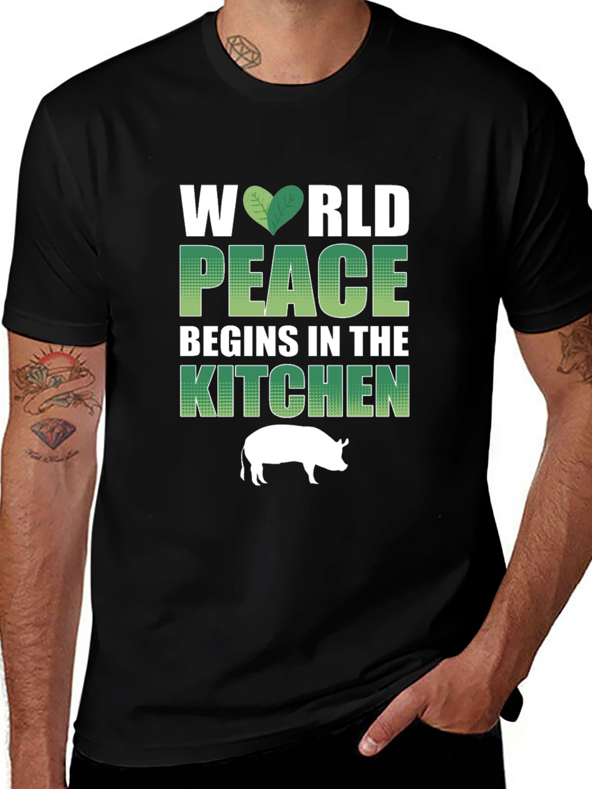 Vegan T-Shirt: World Peace Begins in the Kitchen