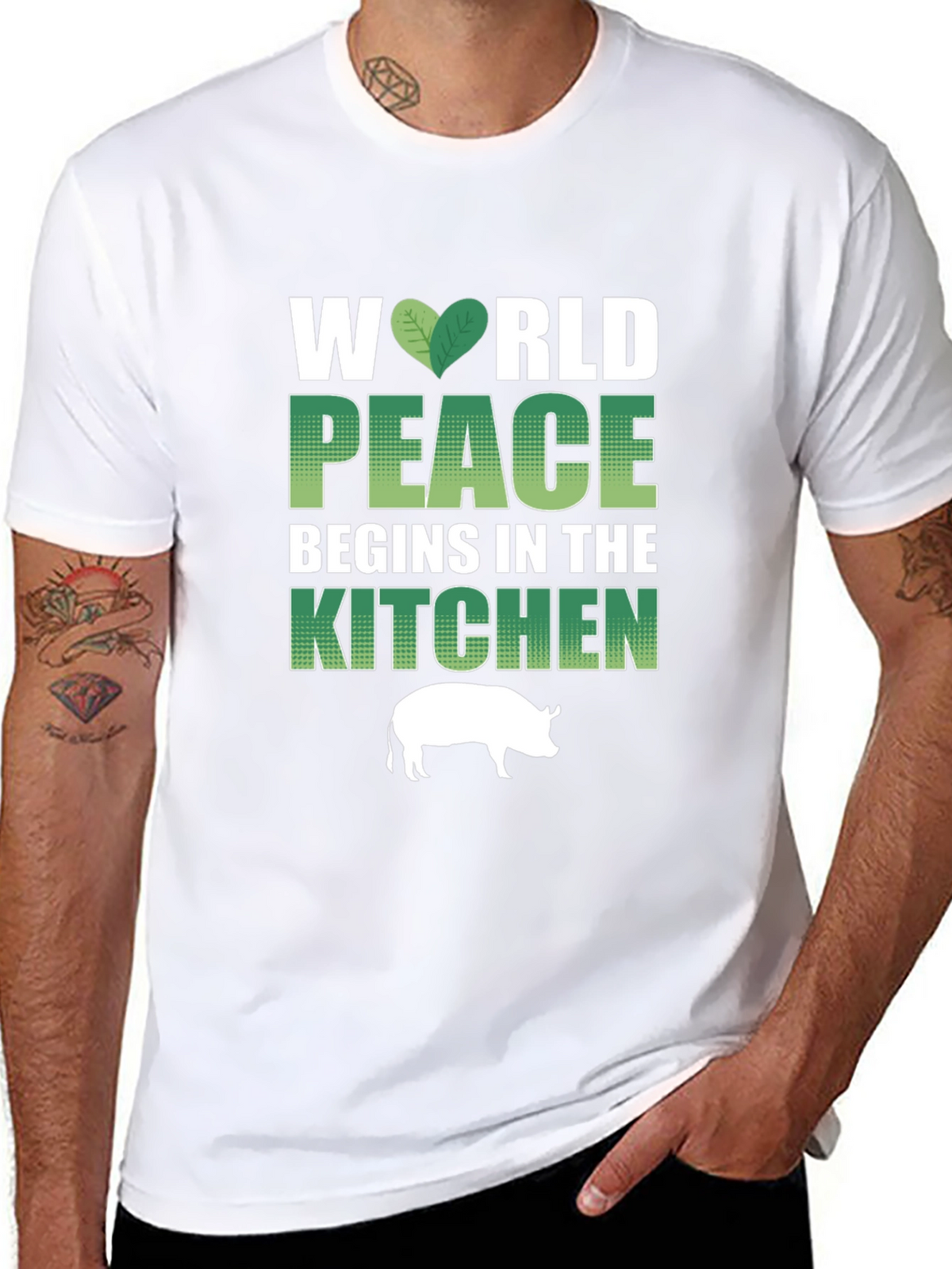Vegan T-Shirt: World Peace Begins in the Kitchen