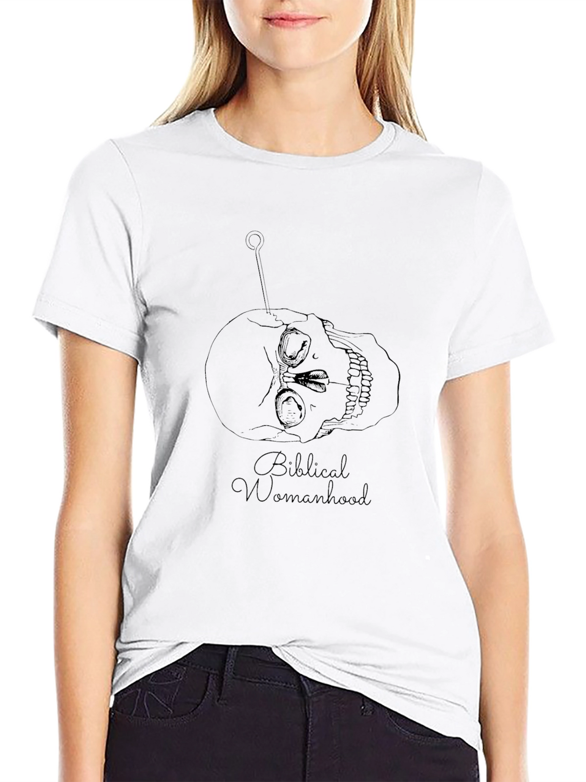 Skull & Pin Graphic Tee - Biblical Womanhood