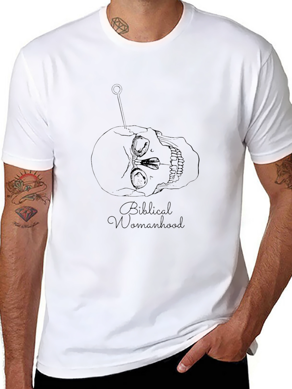 Skull & Pin Graphic Tee - Biblical Womanhood