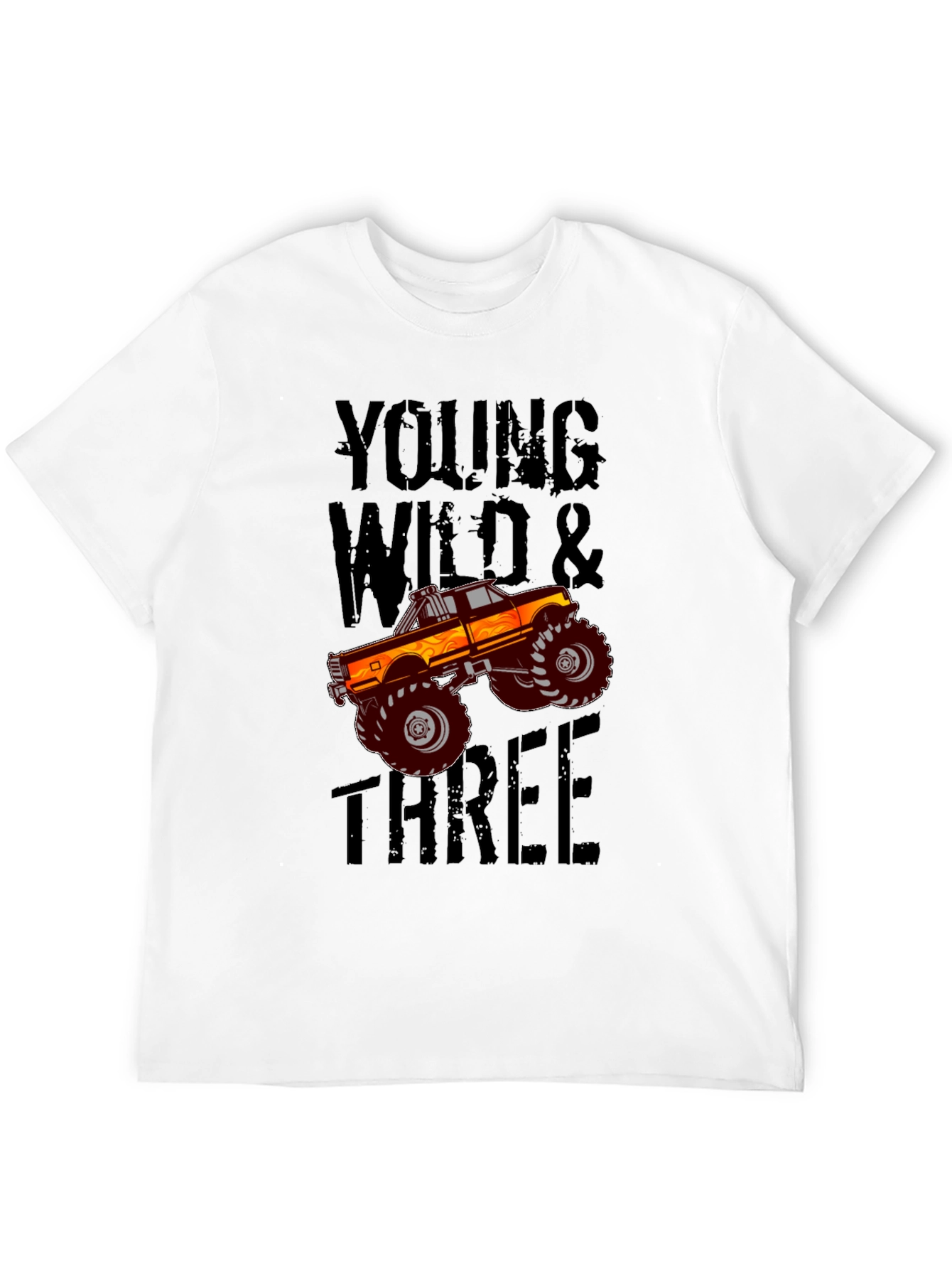 Young Wild & Three Monster Truck Graphic T-Shirt