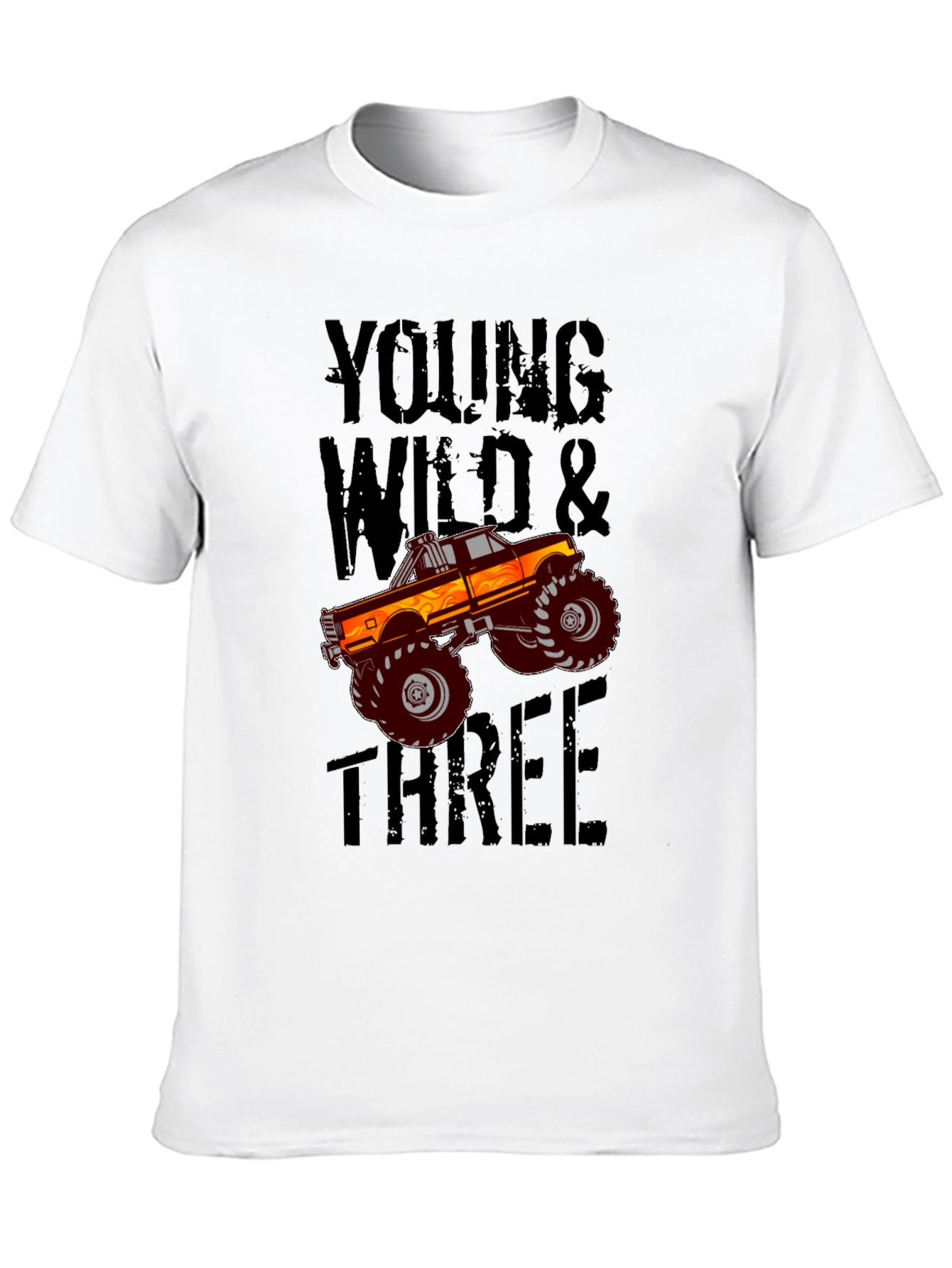 Young Wild & Three Monster Truck Graphic T-Shirt