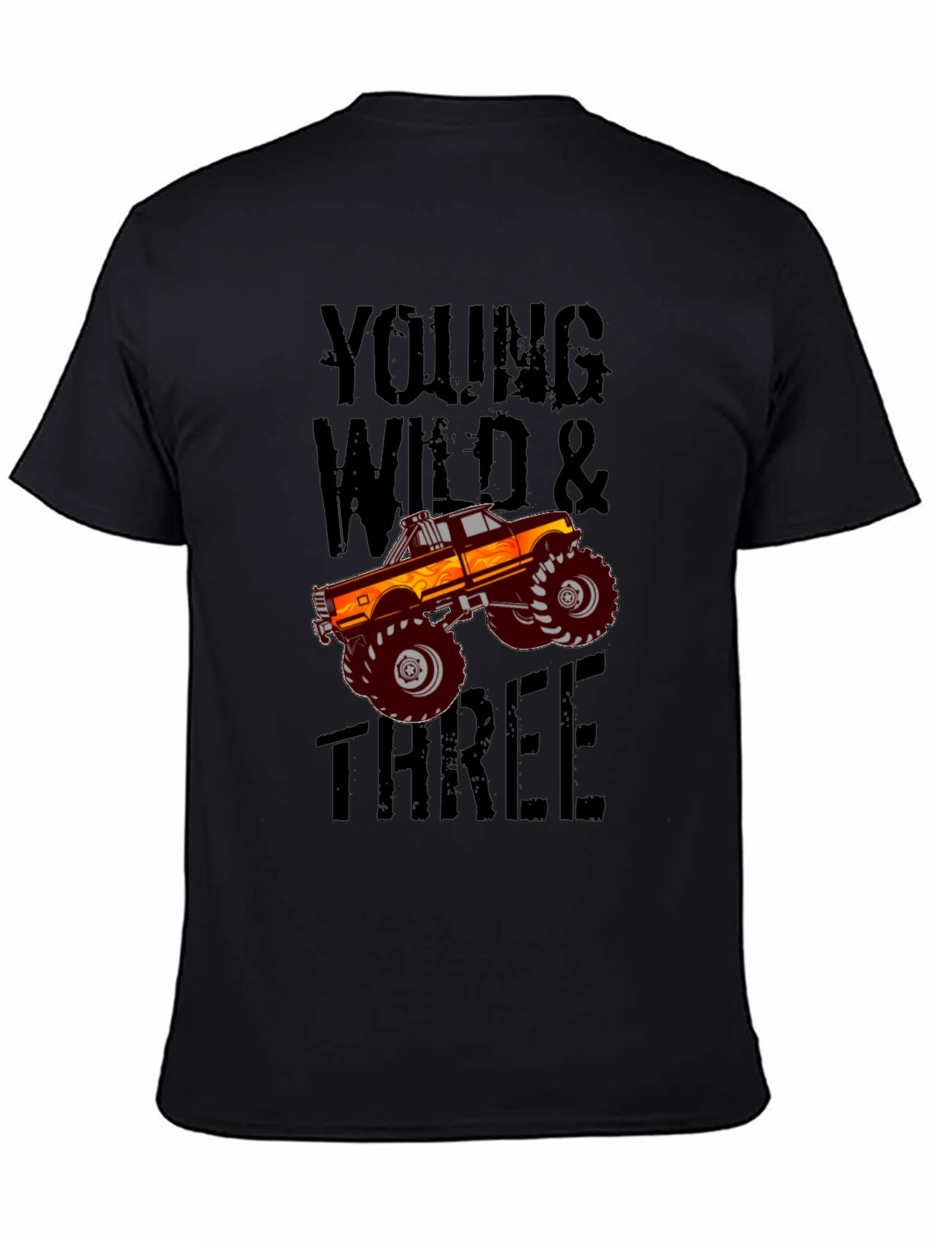 Young Wild & Three Monster Truck Graphic T-Shirt