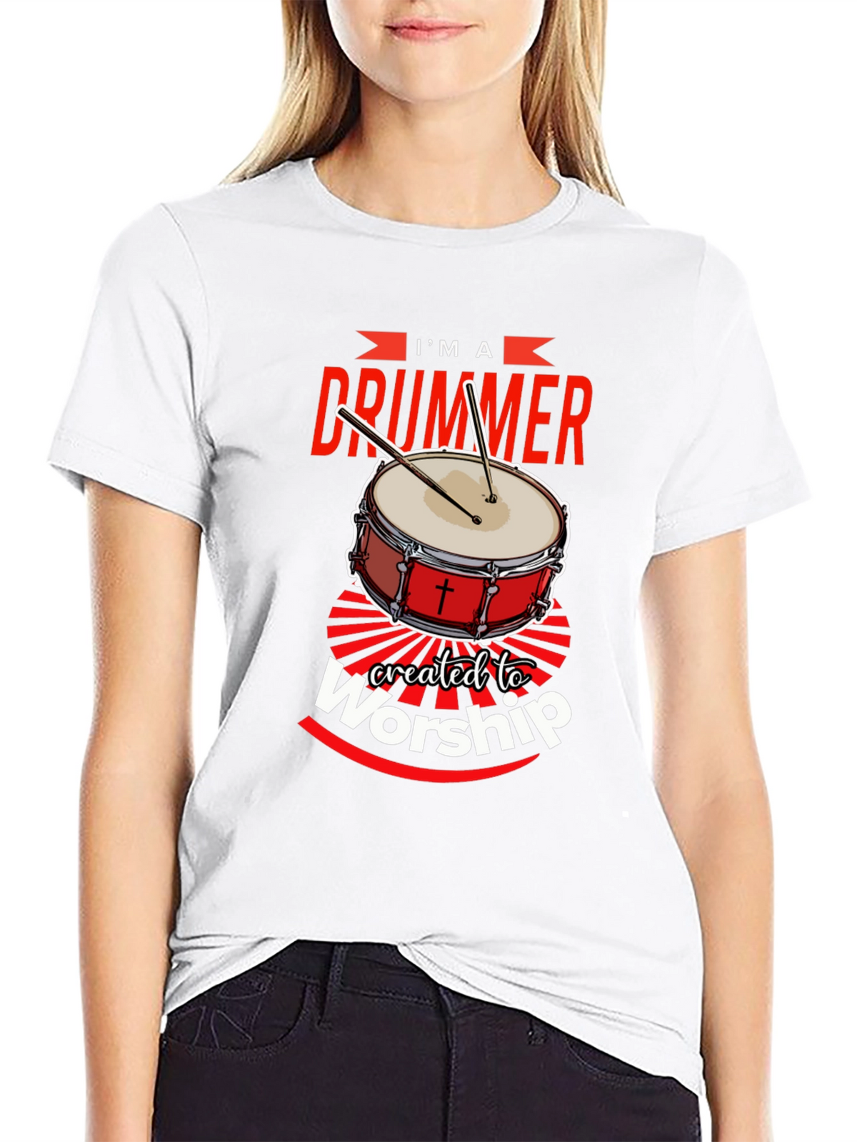 Im A Drummer Created To Worship T-Shirt