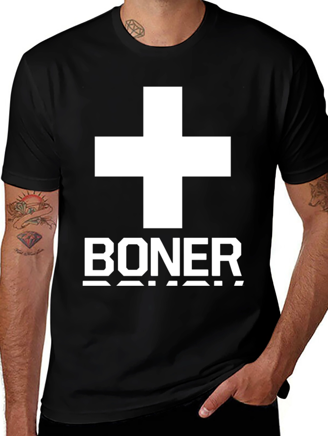 Swiss Boner Graphic Tee - Funny Black T-Shirt