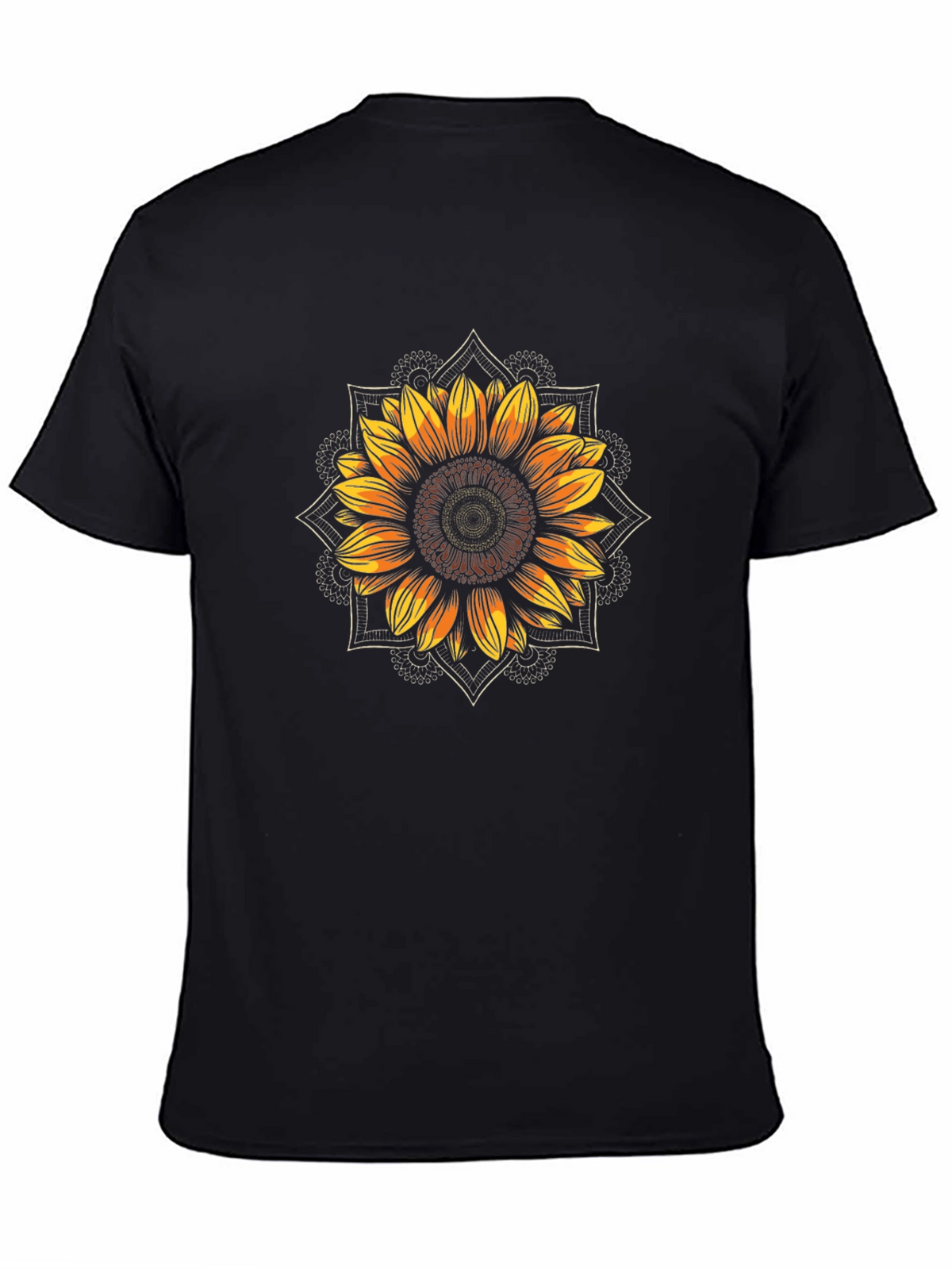 Sunflower Mandala Graphic Print T-Shirt