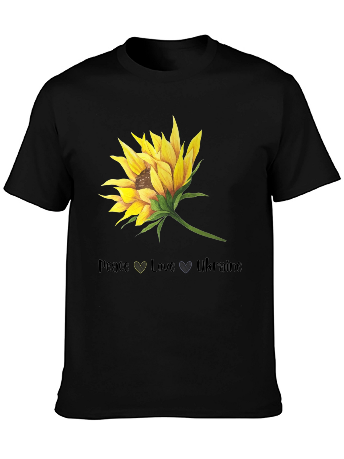 Peace Love Ukraine Sunflower Graphic T-Shirt