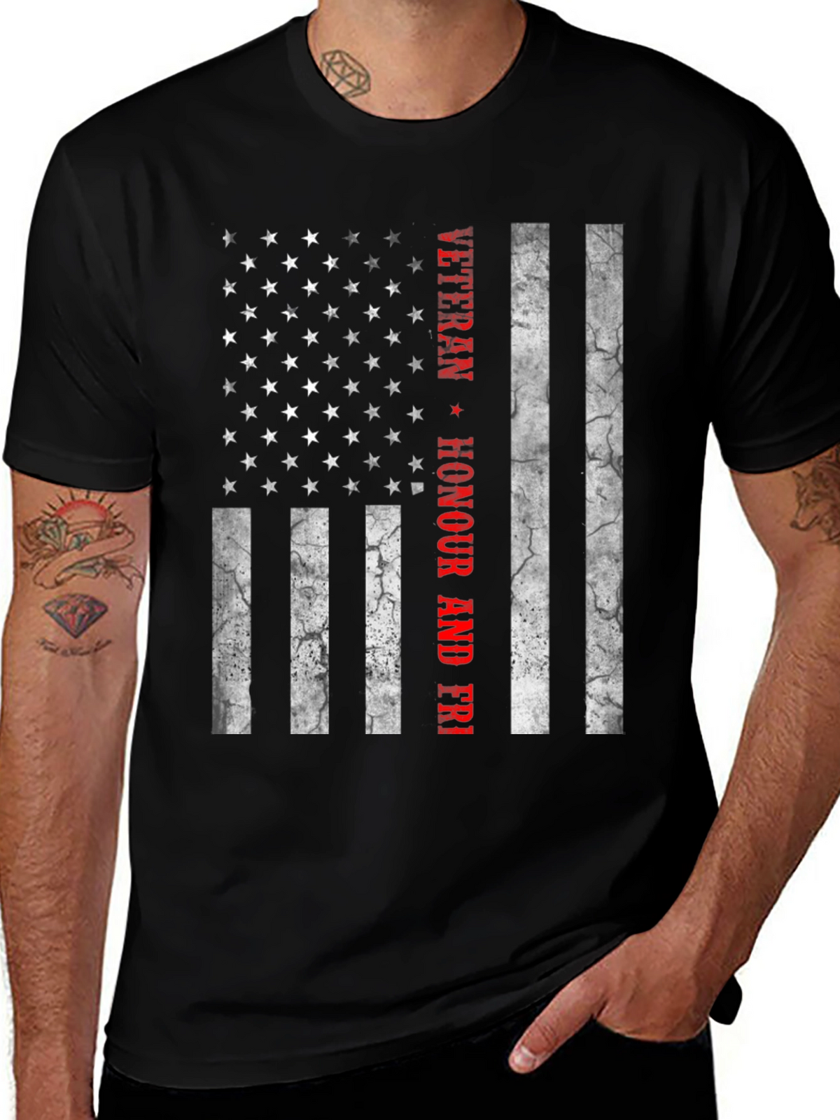 Veteran Honour & Freedom American Flag T-Shirt