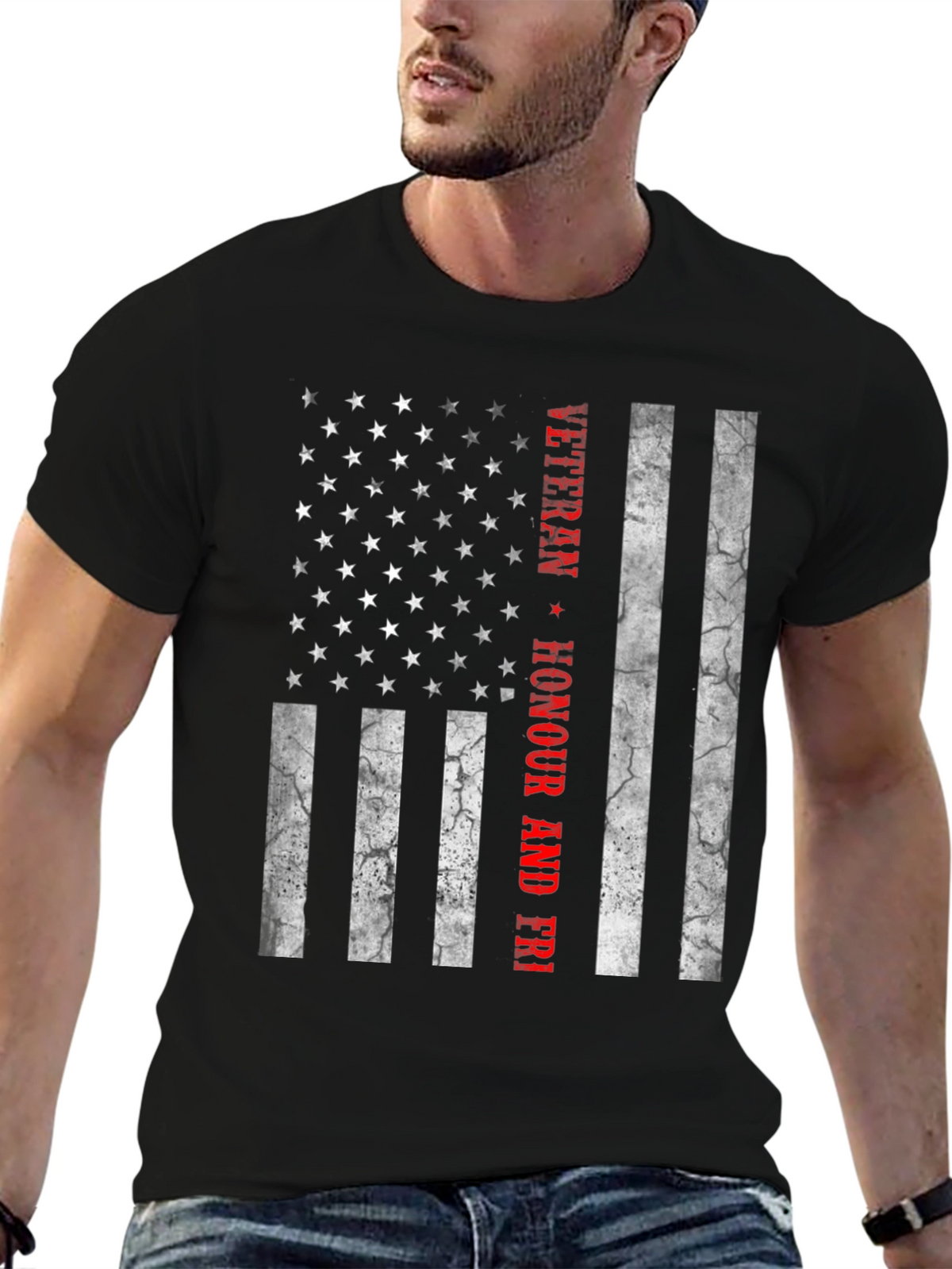 Veteran Honour & Freedom American Flag T-Shirt