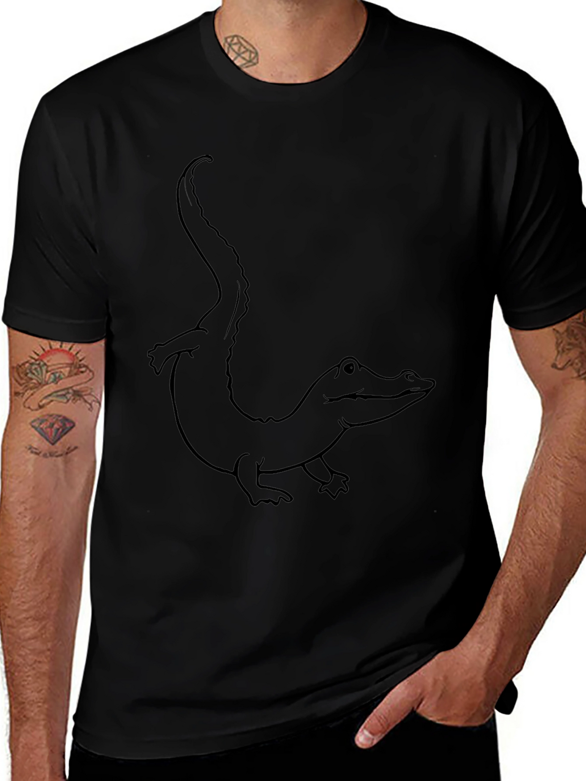 Alligator Graphic Tee - Mens Black T-Shirt
