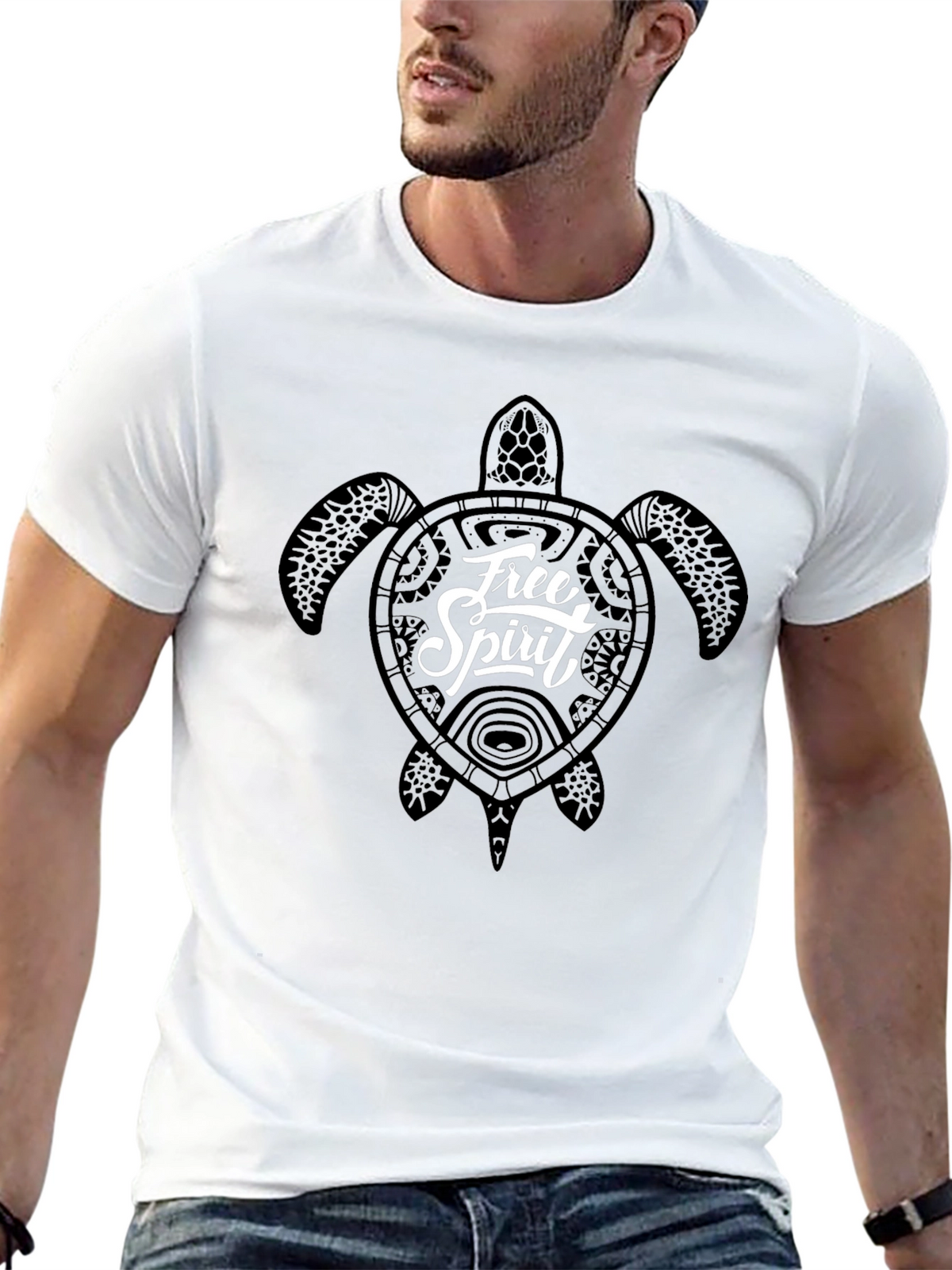 Free Spirit Turtle Graphic T-Shirt - Black