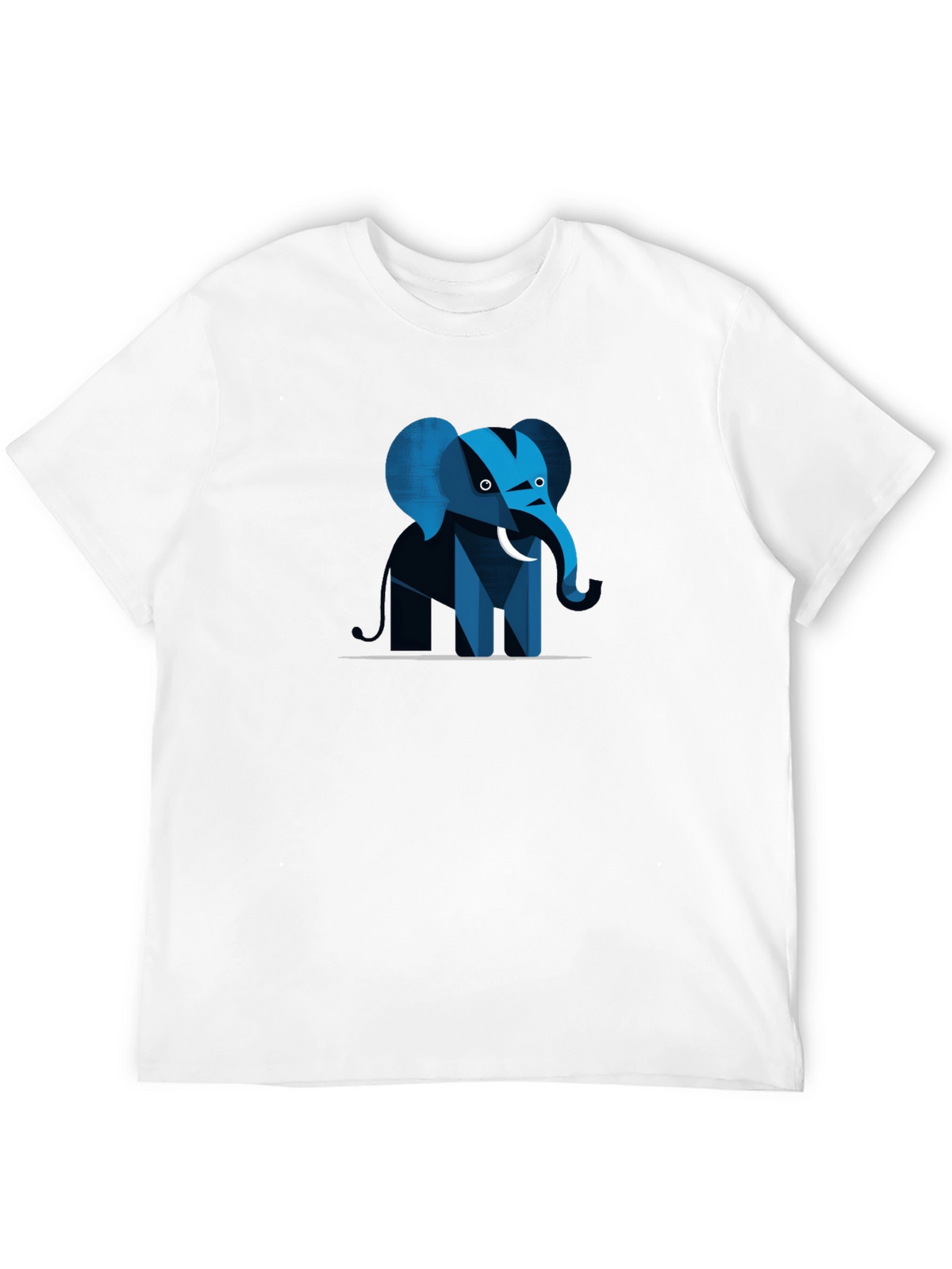 Geometric Elephant Graphic Tee - Black